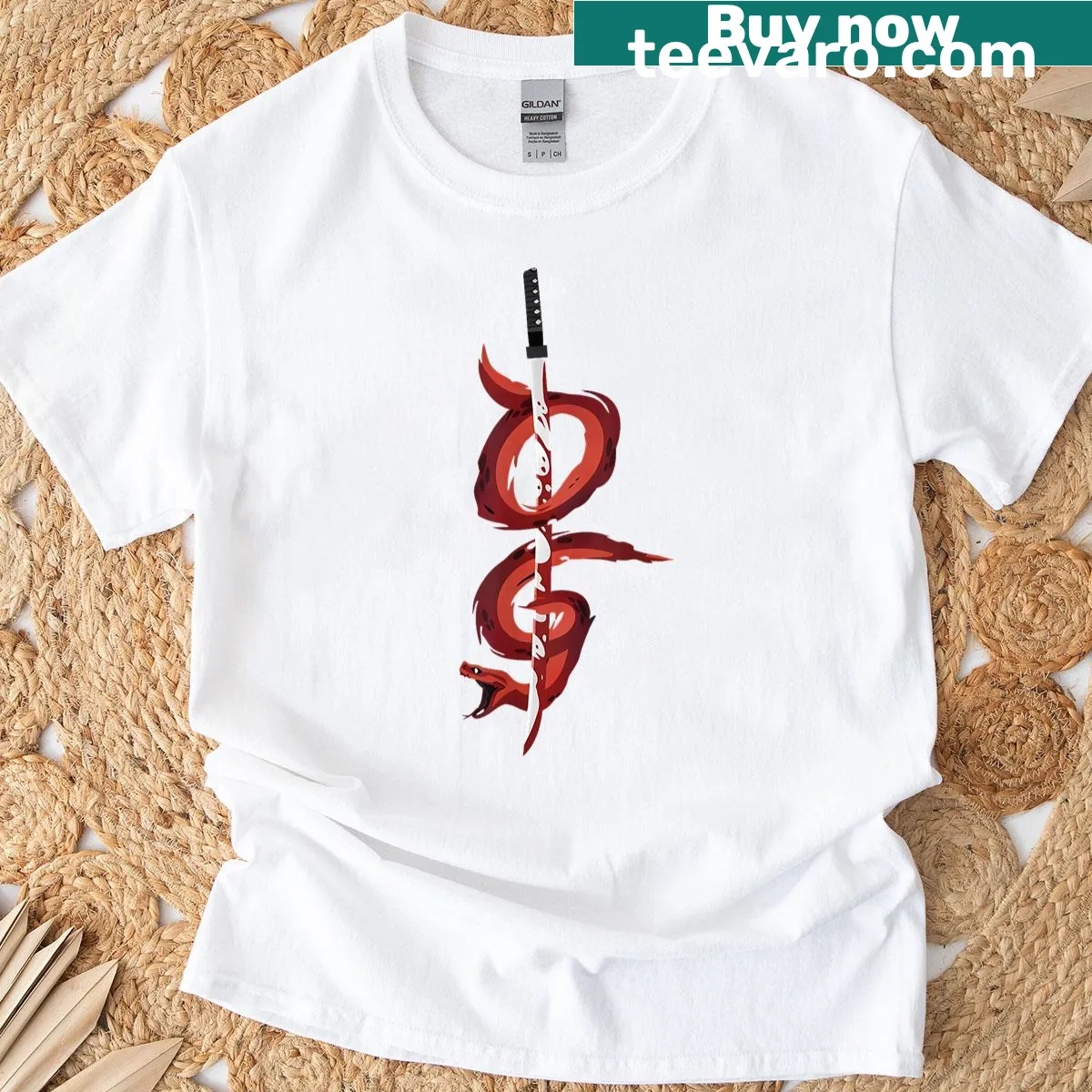 Bold snake graphic T-shirt with edgy illustration — on a men's t-shirt