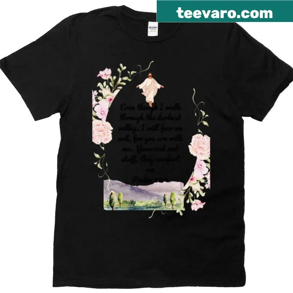T-shirt depicting Christ in a mountain valley inspired by Psalm 23