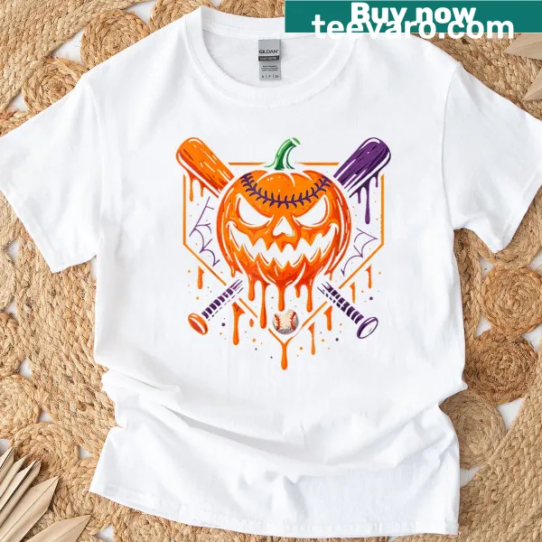 T-shirt with pumpkin and ice cream drip design for Halloween