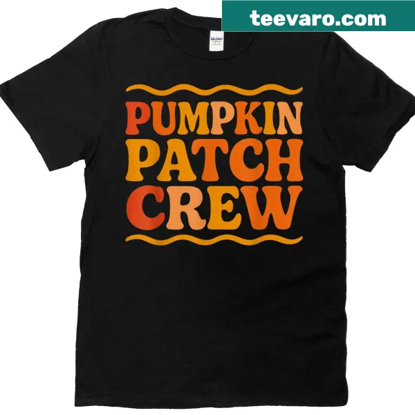 Retro pumpkin patch crew graphic on family T-shirt
