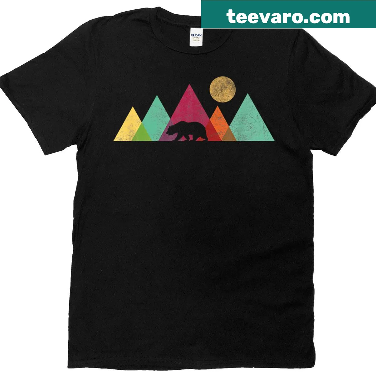 Vintage bear graphic T-shirt representing wildlife and nature. — on a men's t-shirt