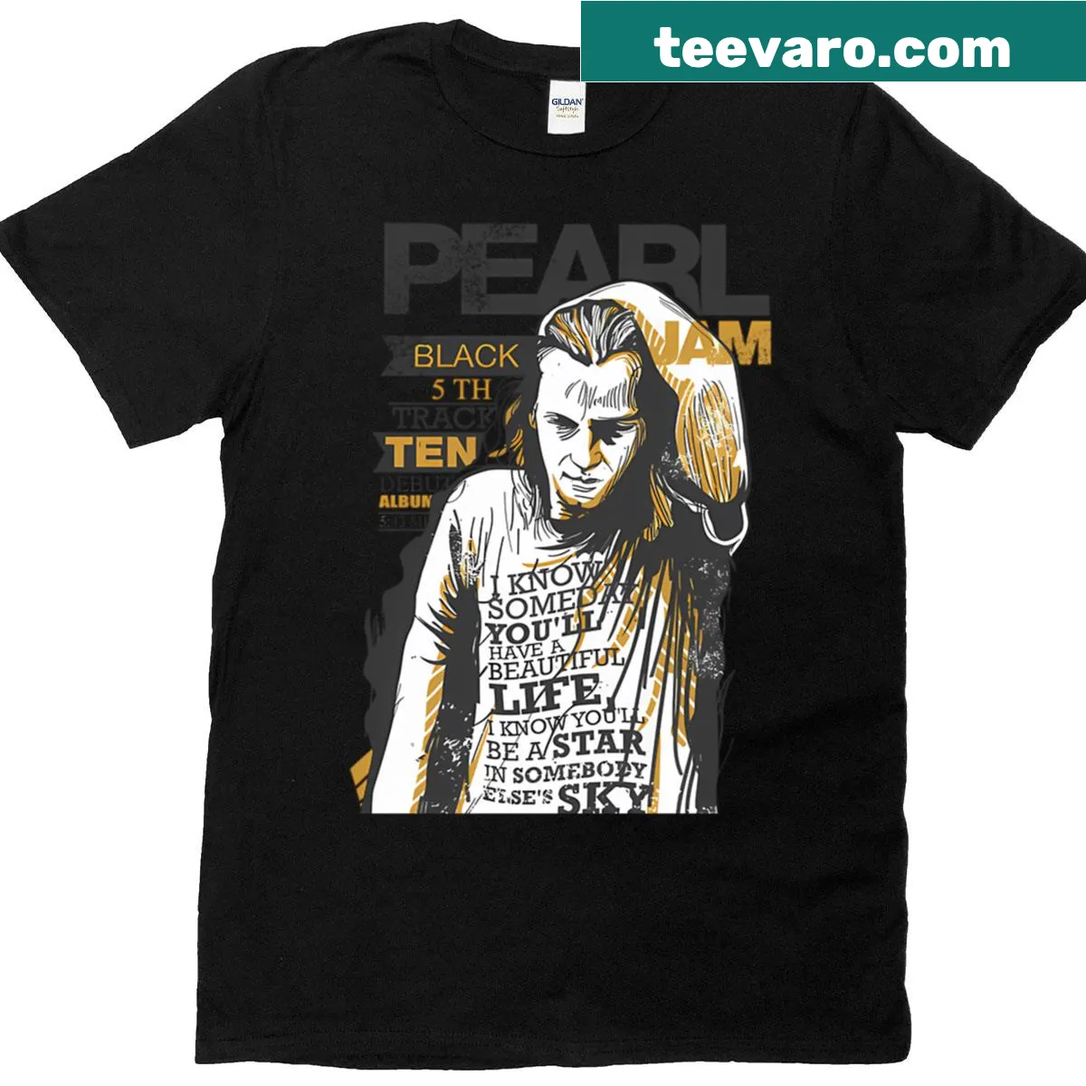 Vintage 90s band T-shirt with distressed print. — on a men's t-shirt