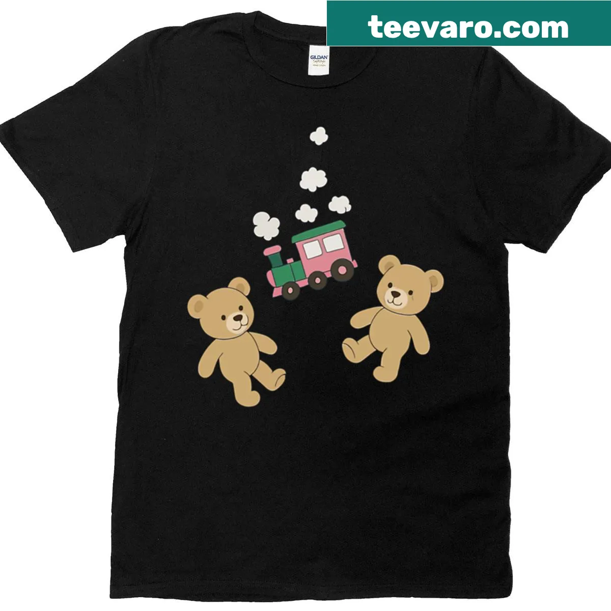 Adorable bear in pajamas illustration t-shirt design — on a men's t-shirt