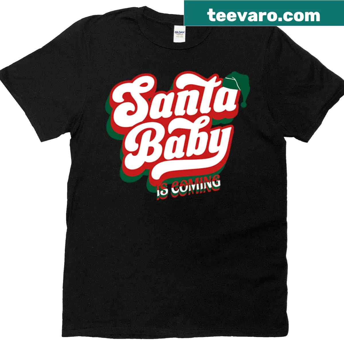 Kawaii design Christmas pregnancy announcement shirt — on a men's t-shirt