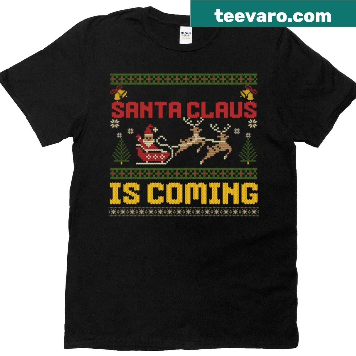 Cute Santa Claus illustration on a festive Christmas T-shirt — on a men's t-shirt