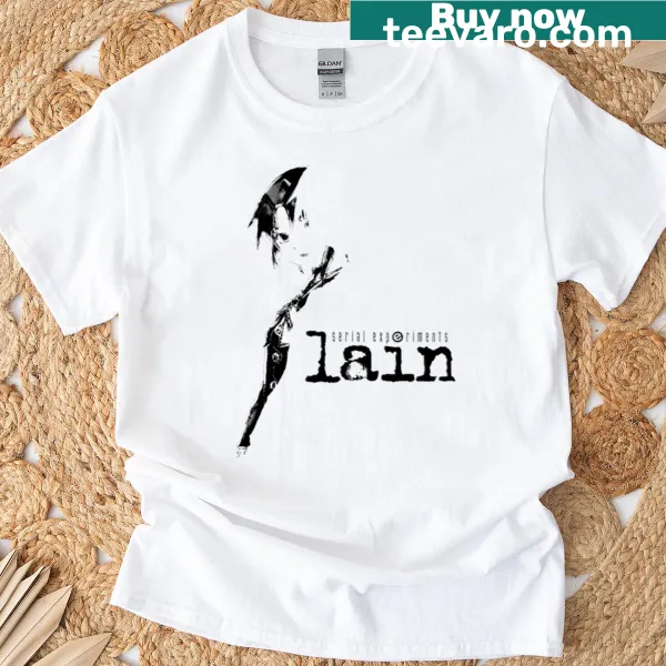 Illustration of Lain from Serial Experiments Lain on a T-shirt