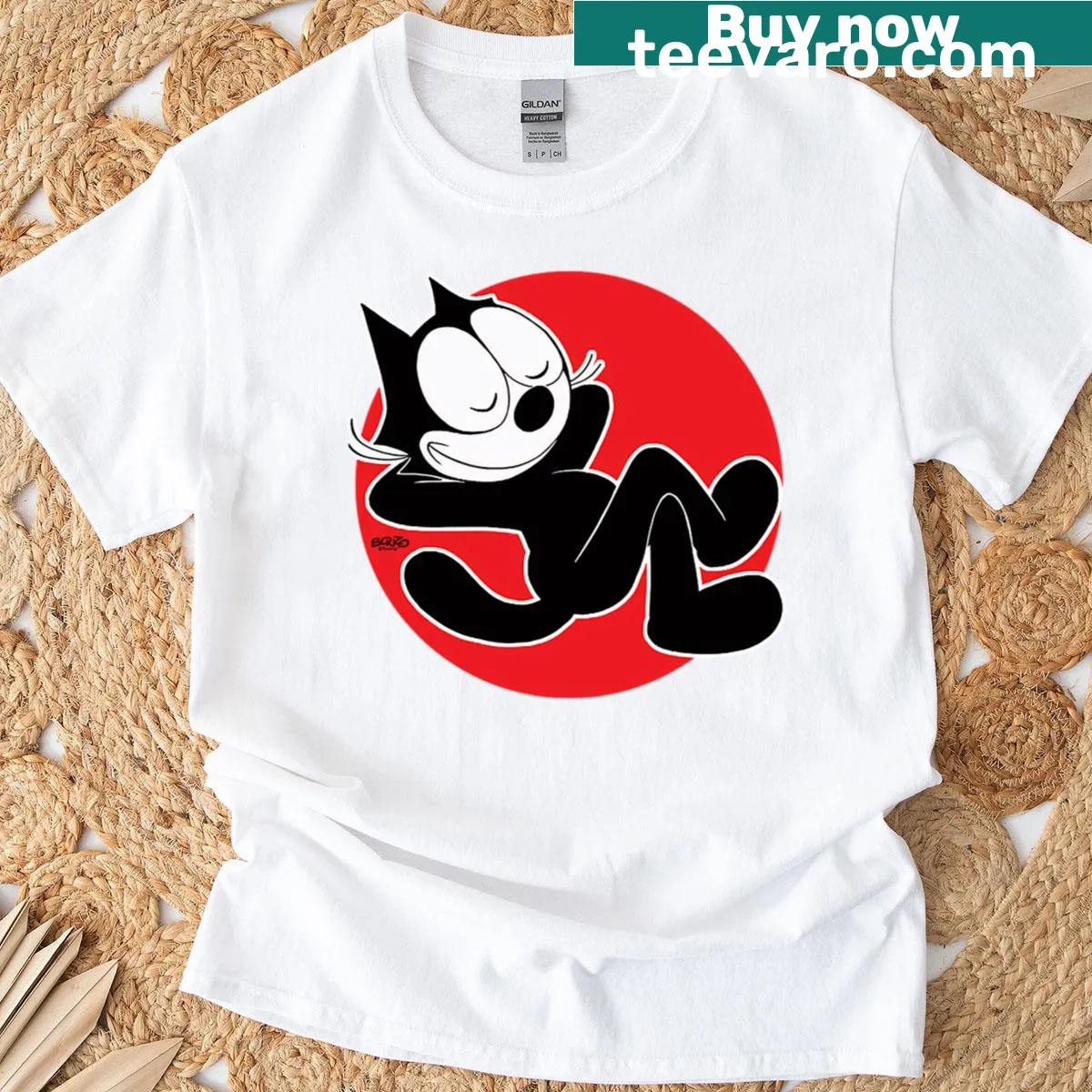 Retro cartoon-style T-shirt featuring funny movie-themed cats — on a men's t-shirt