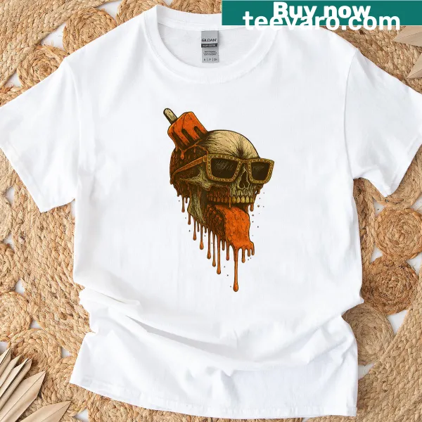 Dripping skull design inspired by orange creamsicle for Halloween