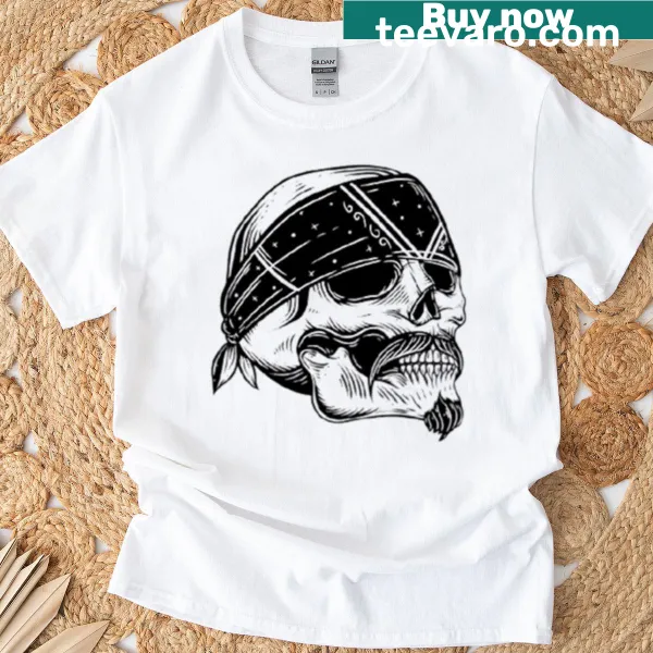 Gangster-themed T-shirt featuring a striking skull design