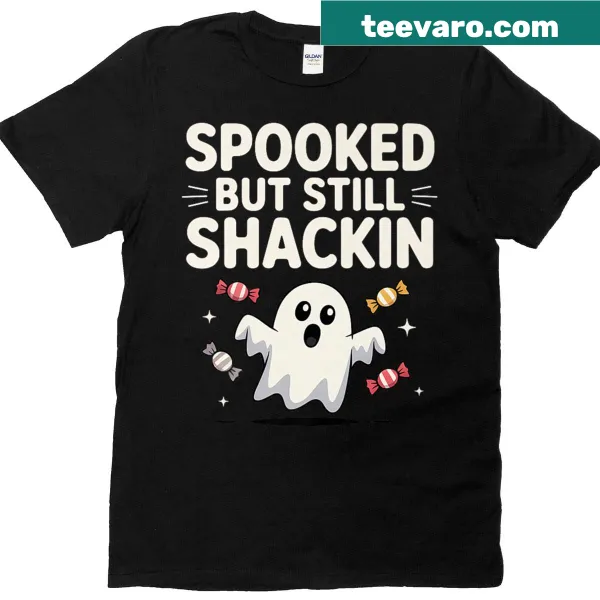 Funny Halloween ghost T-shirt with candy theme