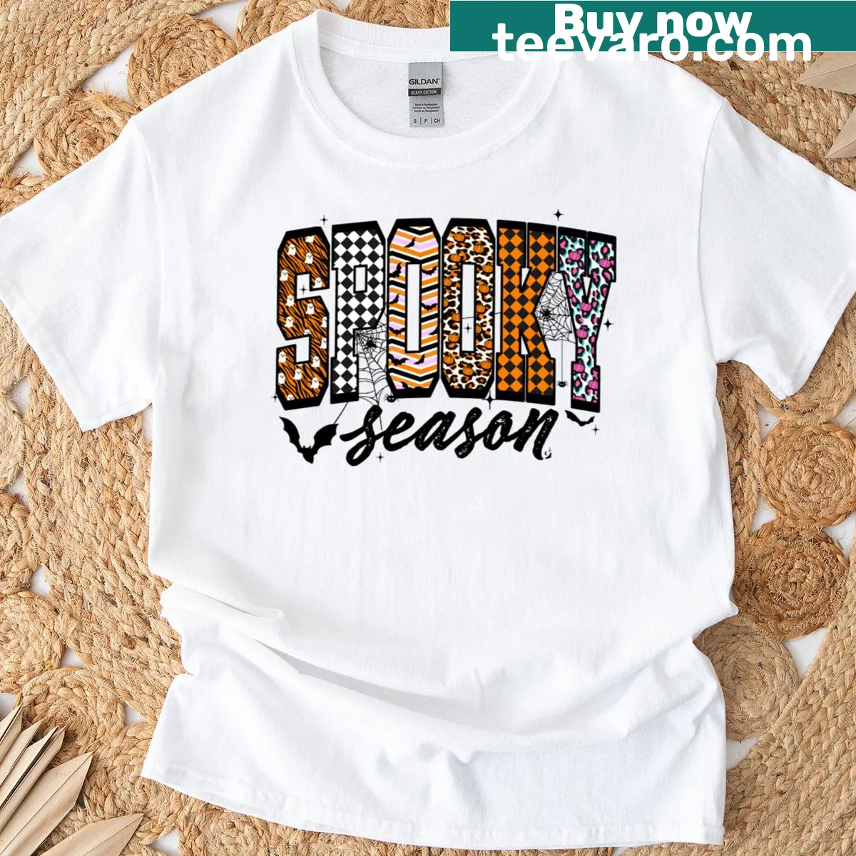 Fun Halloween t-shirt with playful spooky graphics — on a men's t-shirt