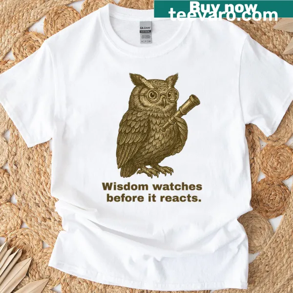 Steampunk owl t-shirt with spyglass and whimsical design