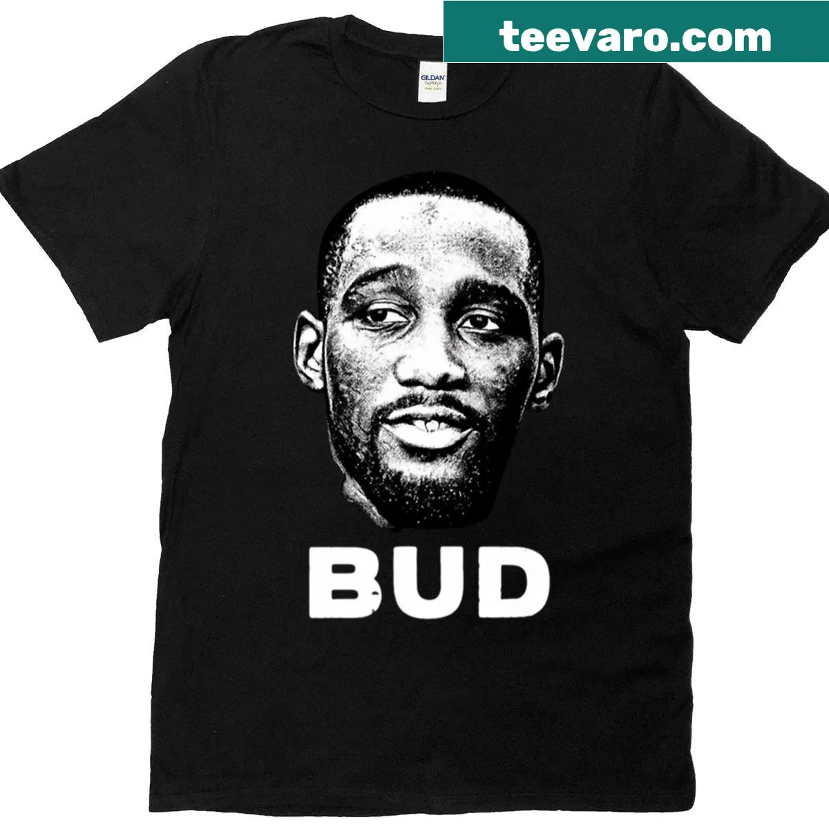 T-shirt featuring Terence Crawford's nickname 'Bud' in bold design — on a men's t-shirt