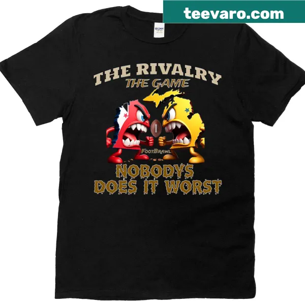 Minimalist typography T-shirt celebrating rivalry