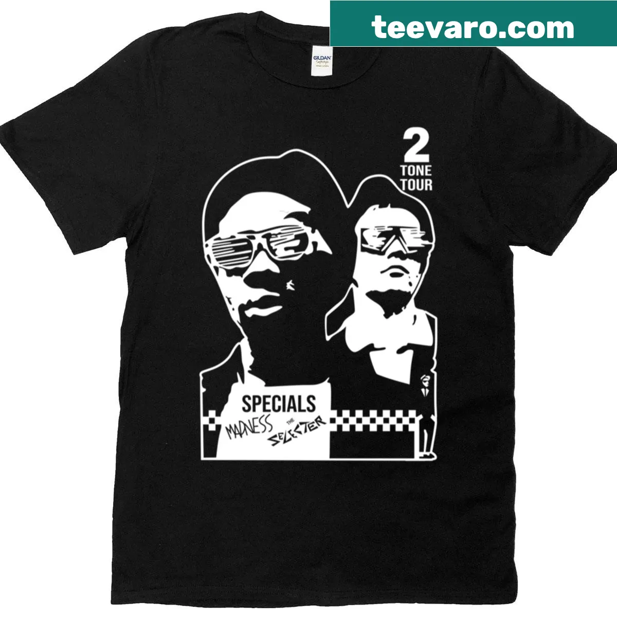 T-shirt featuring the name of The Specials band in bold typography — on a men's t-shirt