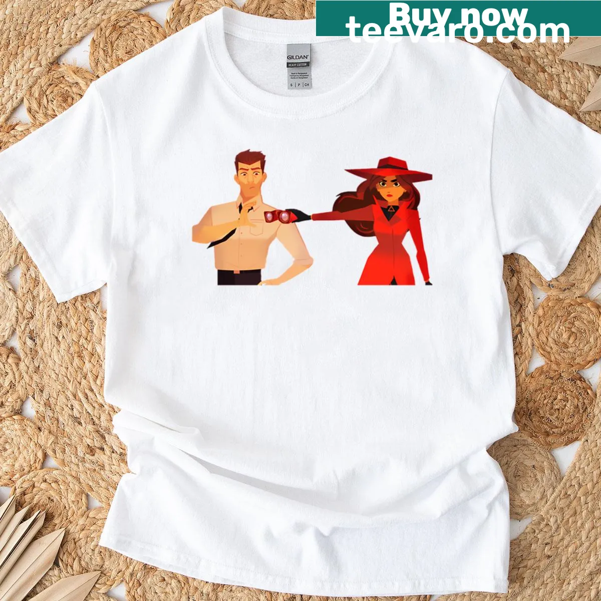 Illustration of a trench coat and hat on a T-shirt — on a men's t-shirt
