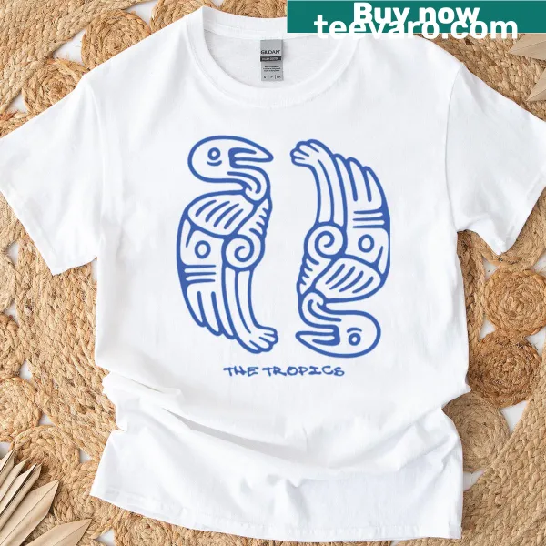 Tropical summer t-shirt with landscape illustration