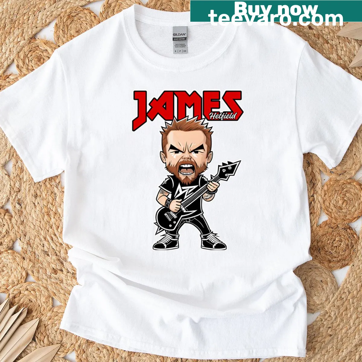 Vintage logo Band T-shirt with distressed print for rock music lovers — on a men's t-shirt