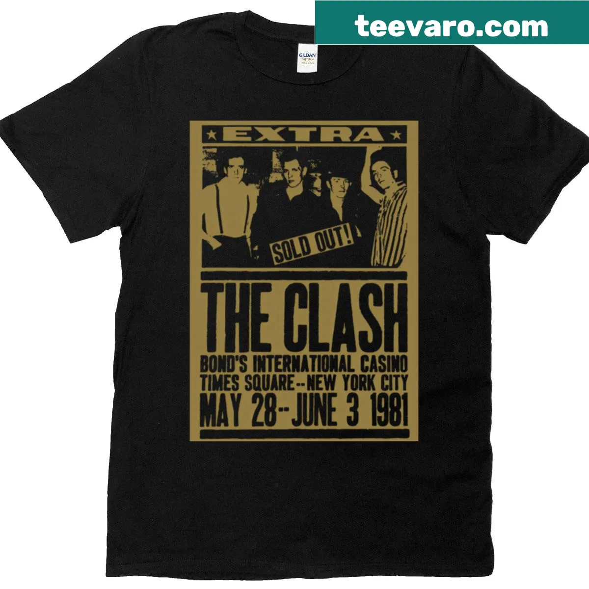Vintage tour logo T-shirt celebrating music and concerts. — on a men's t-shirt