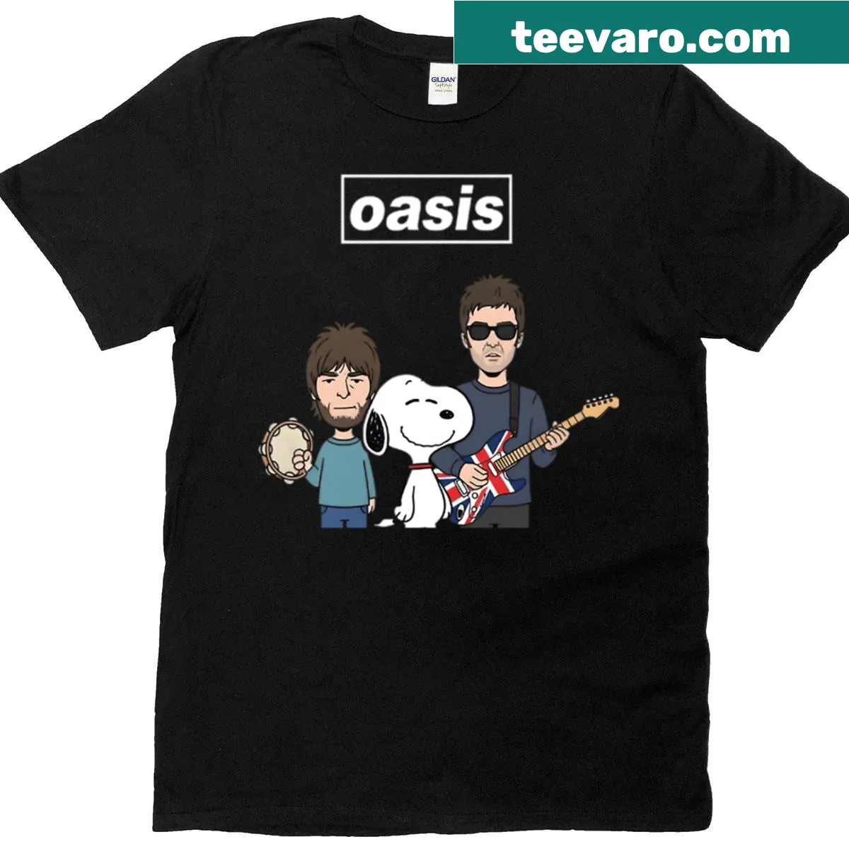 Cartoon dog graphic with meme text on vintage-style T-shirt — on a men's t-shirt