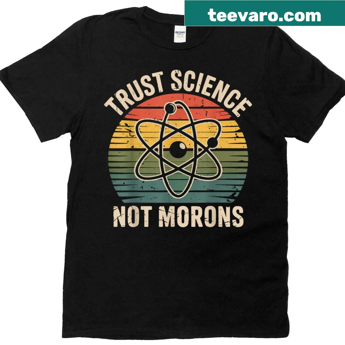 Retro T-shirt featuring a science-themed humorous slogan — on a men's t-shirt
