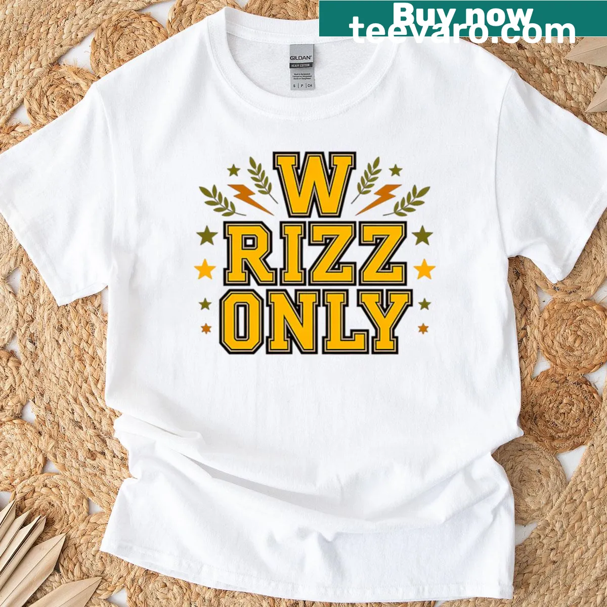 Retro oversized college t-shirt with playful design — on a men's t-shirt