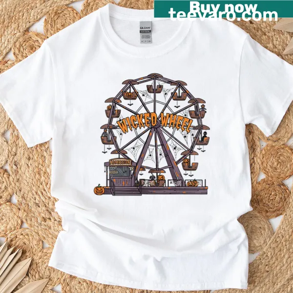 Haunted Ferris ride t-shirt featuring spooky ferris wheel graphic
