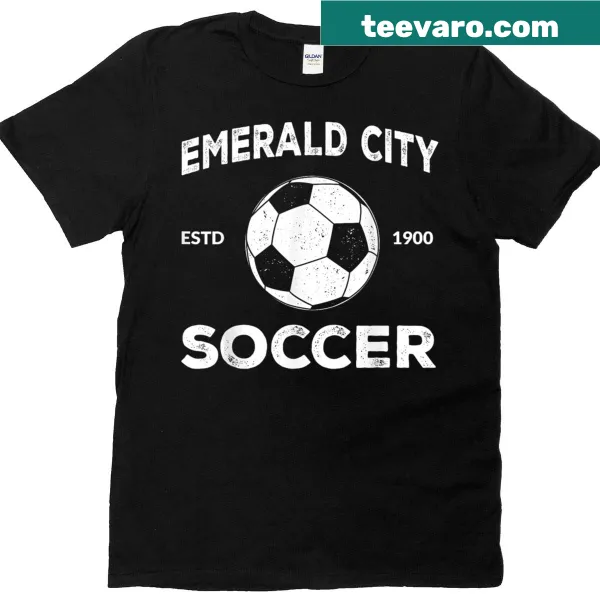 Wizard Of Oz Emerald City themed Halloween T-shirt with soccer elements