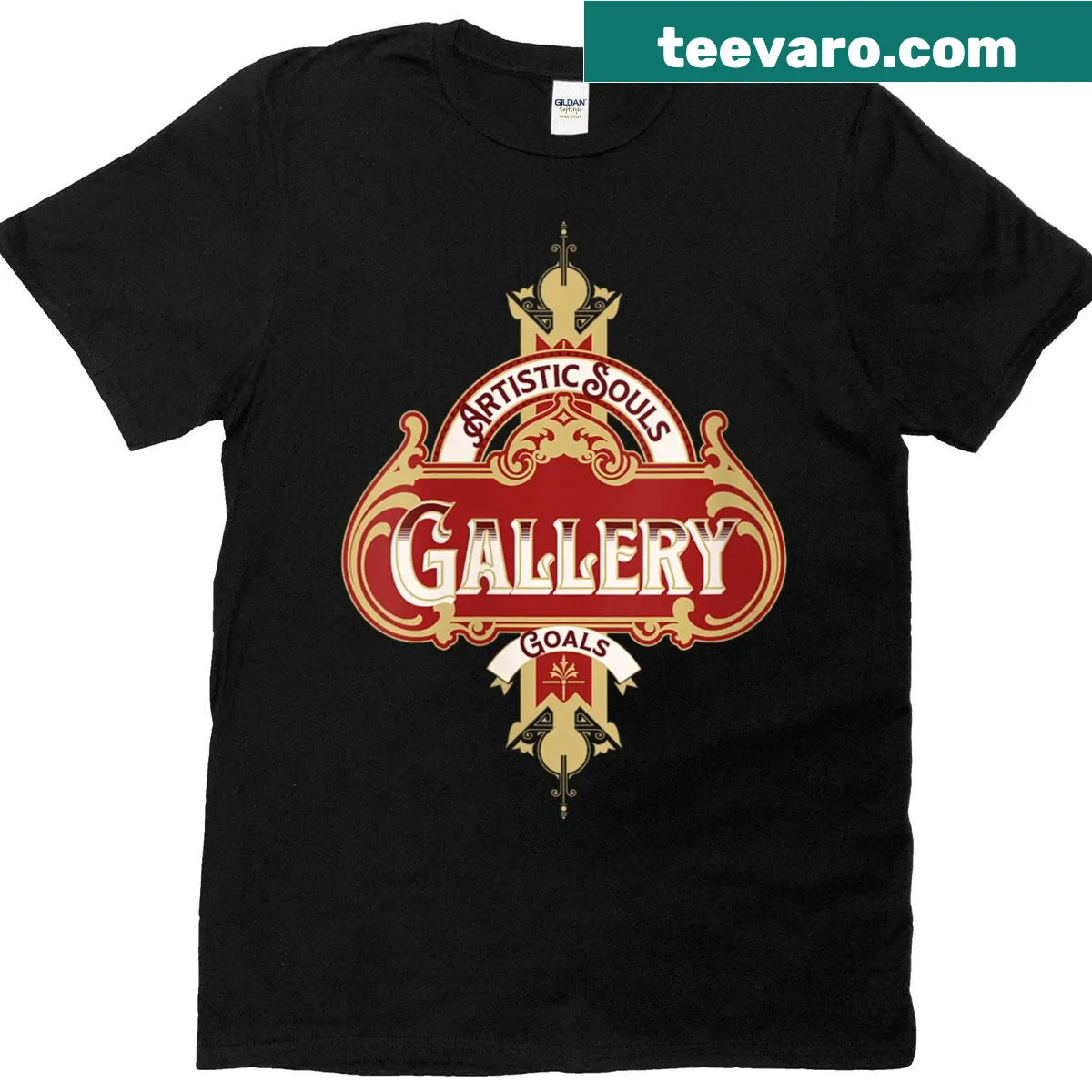 Artistic design T-shirt celebrating creativity and art galleries — on a men's t-shirt