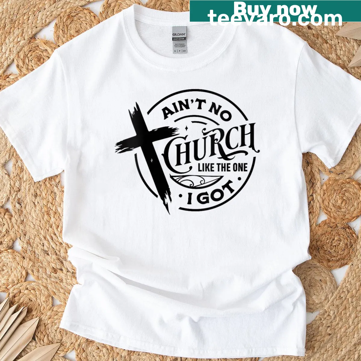 Cute Halloween t-shirt with playful ghost design — on a men's t-shirt