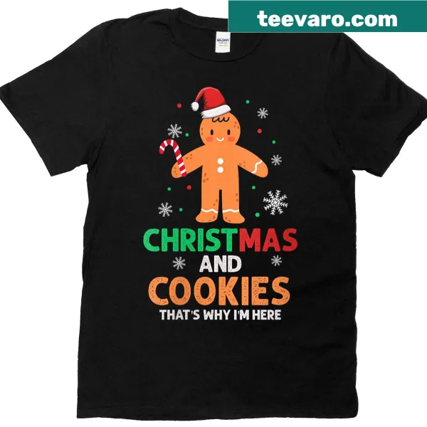 Funny Christmas t-shirt declaring love for cookies or baking