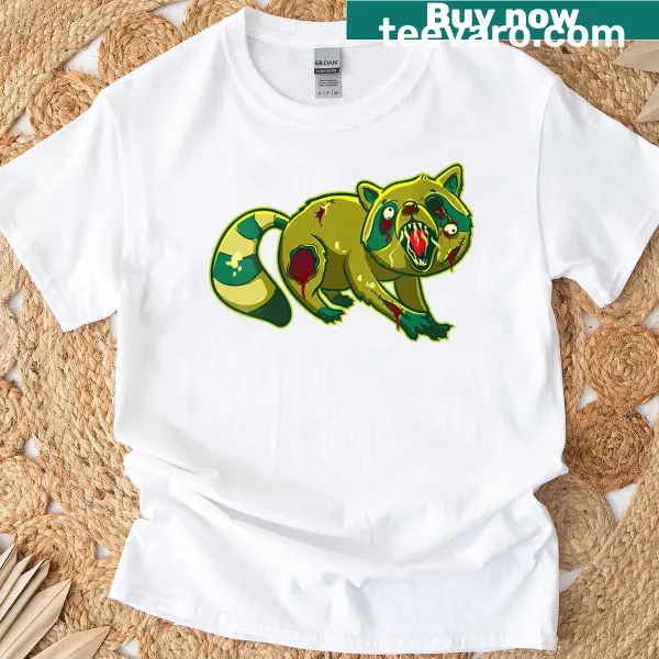Creepy raccoon zombie design for a Halloween T-shirt