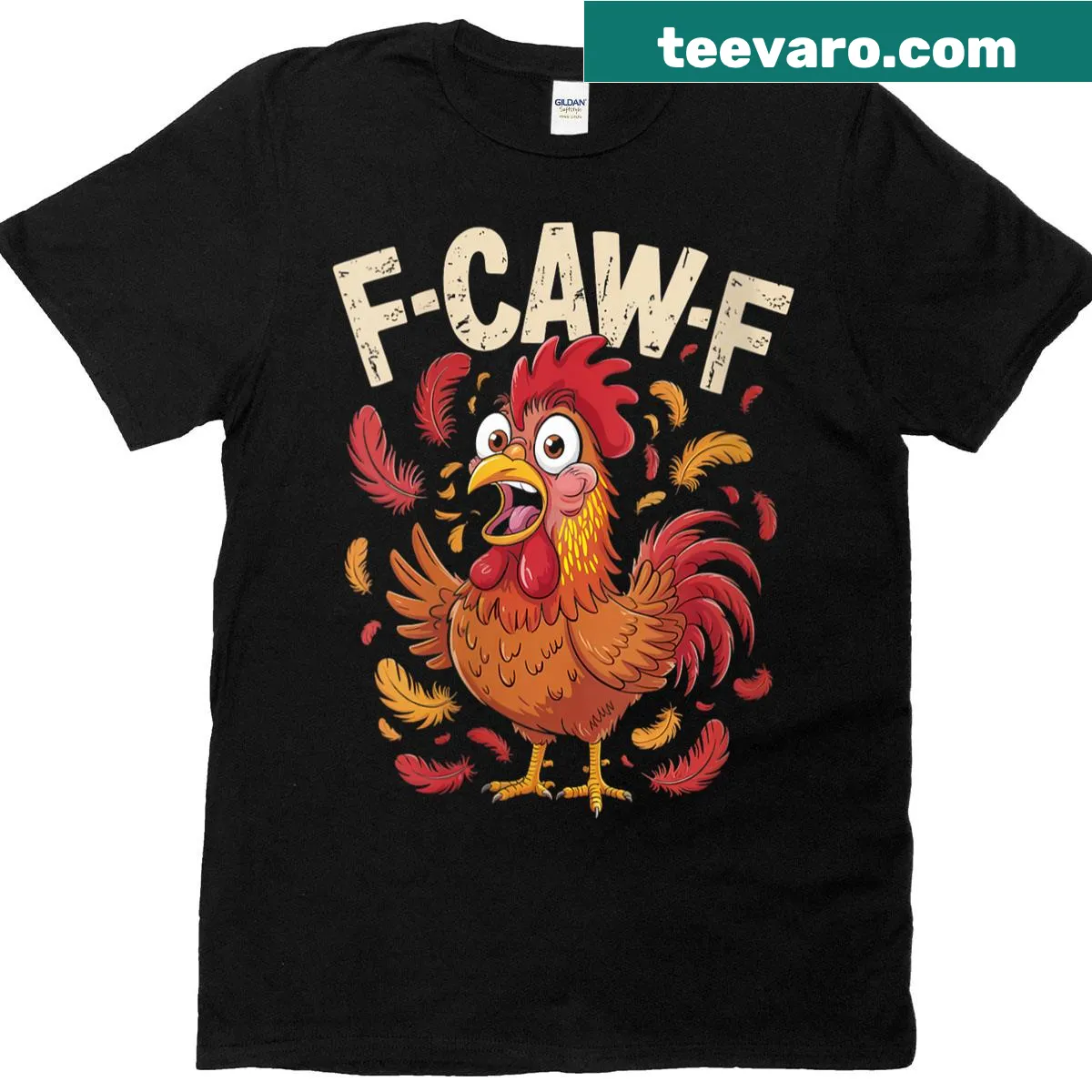 Funny chicken humor T-shirt with rooster quote for women — on a men's t-shirt