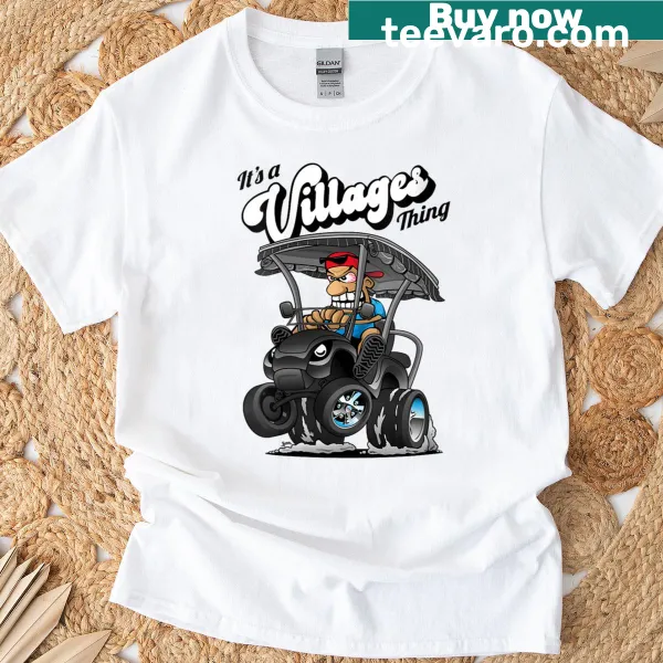 Cartoon golf cart T-shirt for women celebrating golf culture
