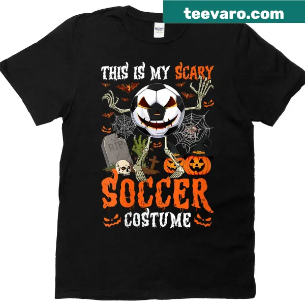 Cute skeleton soccer costume t-shirt for Halloween
