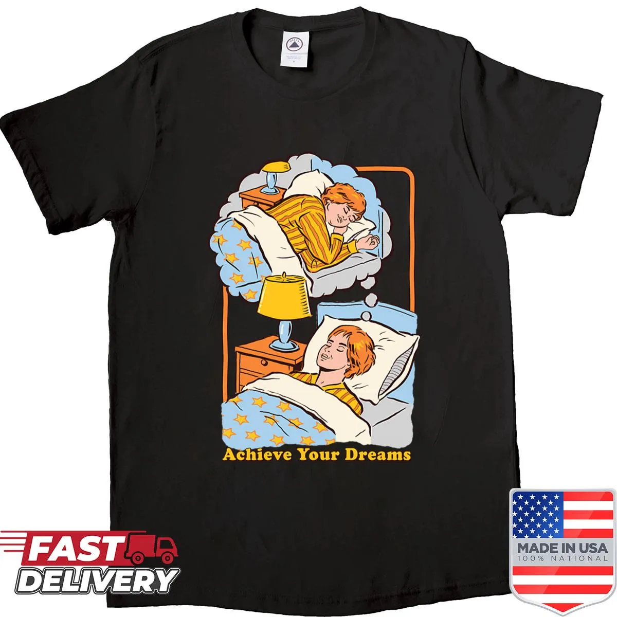 Inspirational shirt featuring the phrase 'Achieve Your Dreams' in bold typography