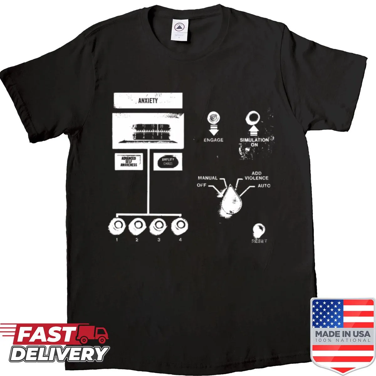 Edgy graphic t-shirt with inverted 'Add Violence' text
