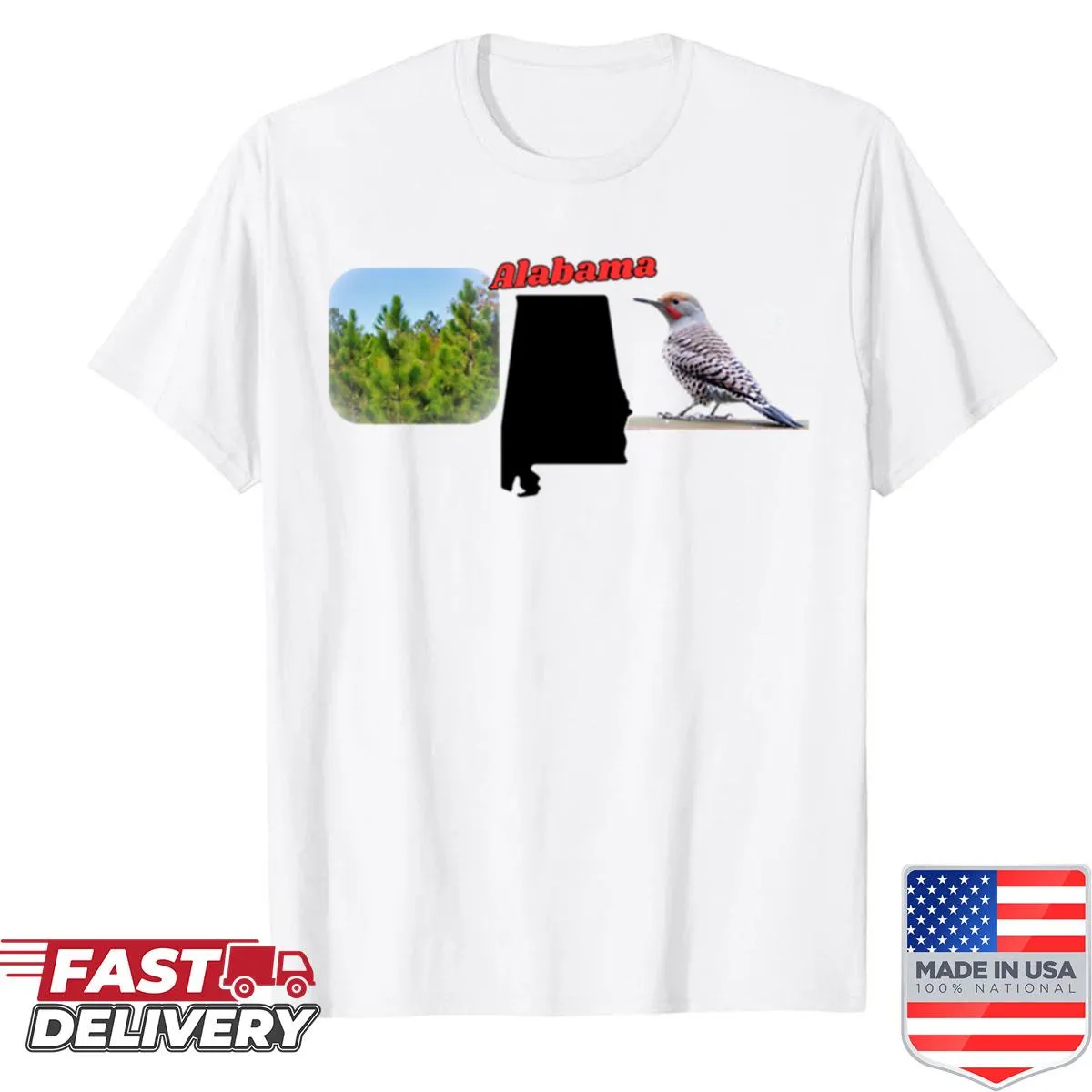 Alabama State Design shirt featuring a state silhouette