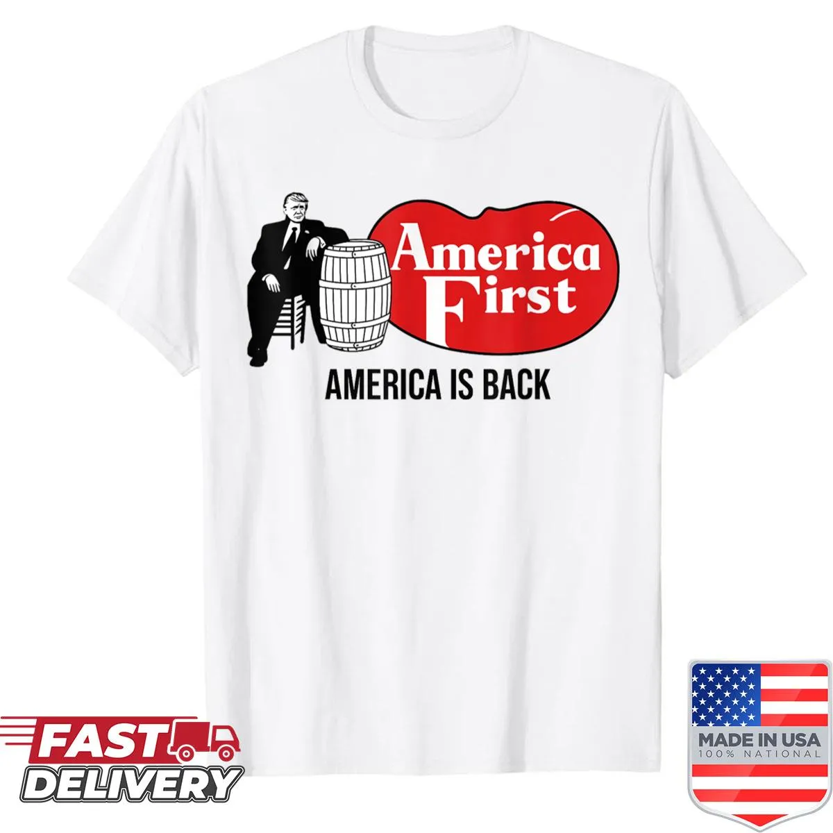 Patriotic typography design on a shirt