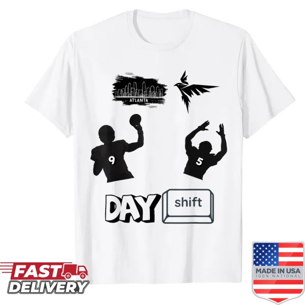 Typography shirt featuring ATL Day Shift 9 to 5