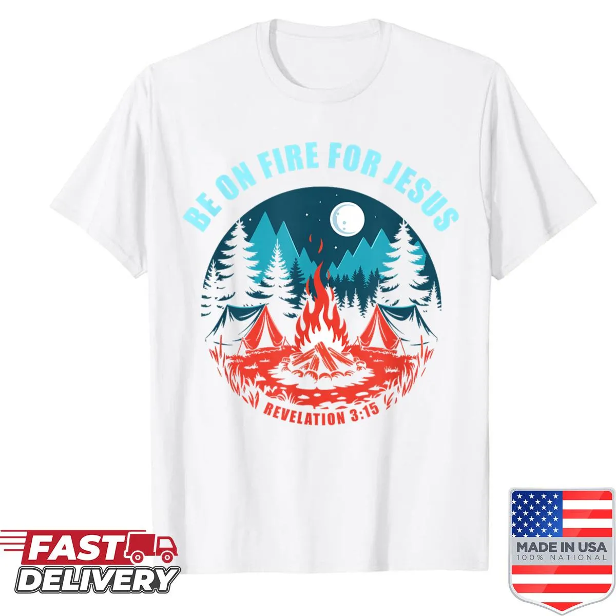 Typography graphic with 'Be On Fire For Jesus' text