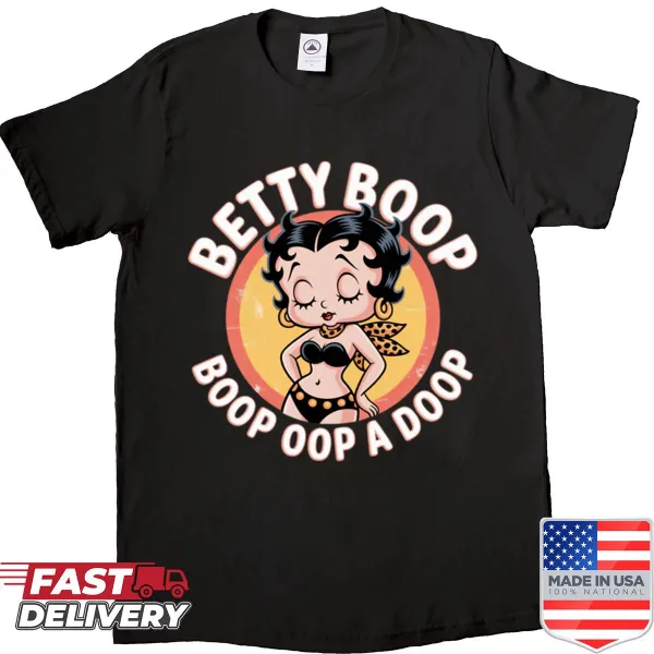 Oversized vintage-style tee featuring Betty Boop with playful text