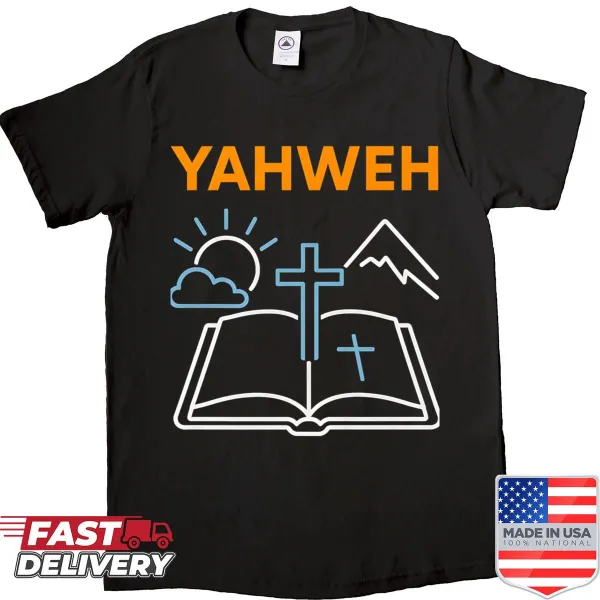 Vintage-style shirt featuring a Bible verse about Yahweh