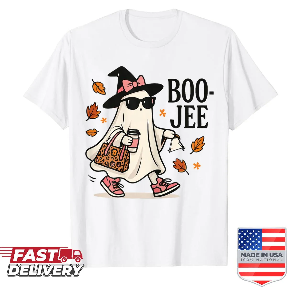Chic Halloween shirt featuring a stylish ghost for October