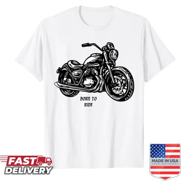 Vintage motorcycle graphic shirt showcasing a bold design