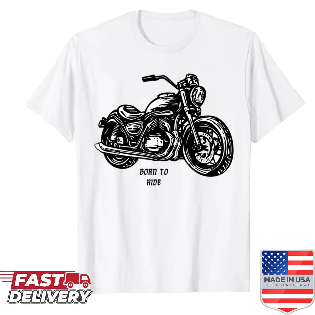 Vintage motorcycle graphic shirt showcasing a bold design