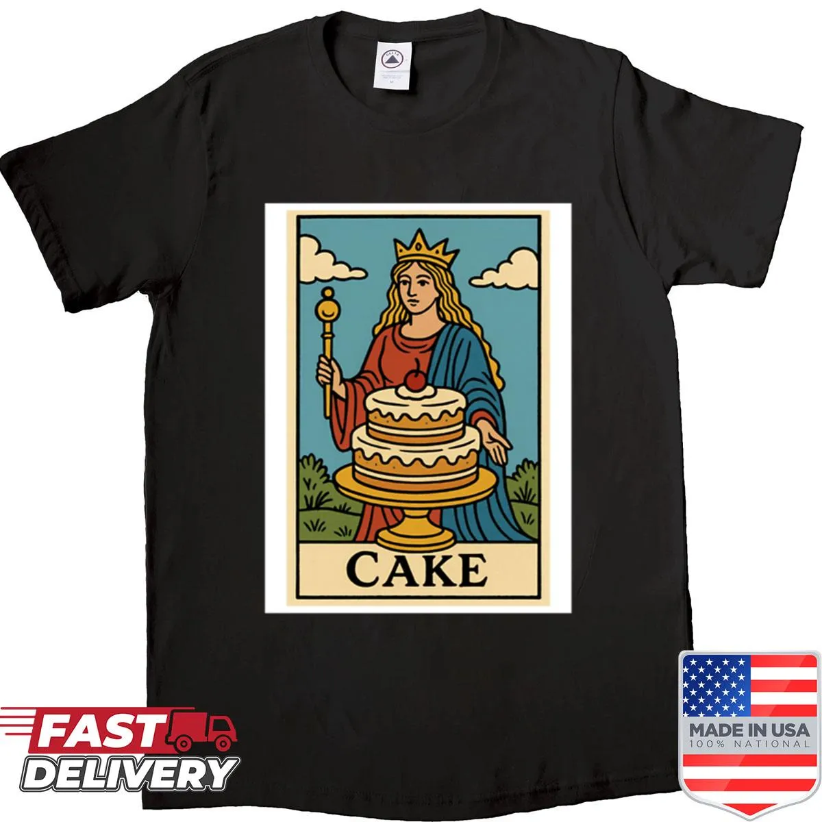 Unique birthday-themed design featuring cake and tarot elements