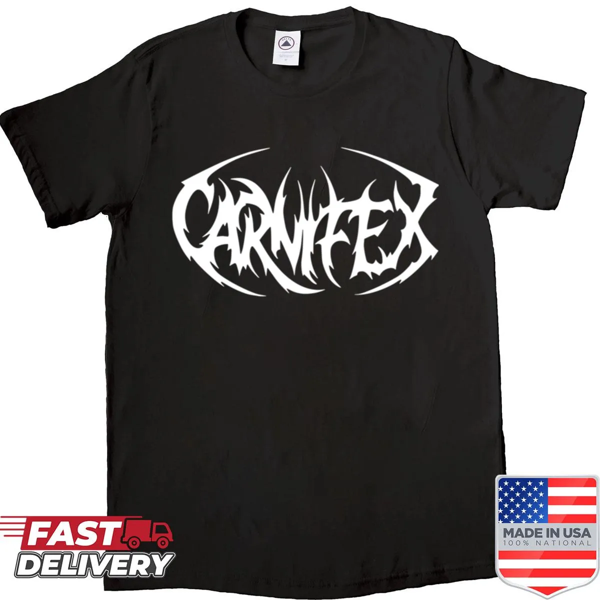 Carnifex band shirt with logo and imagery