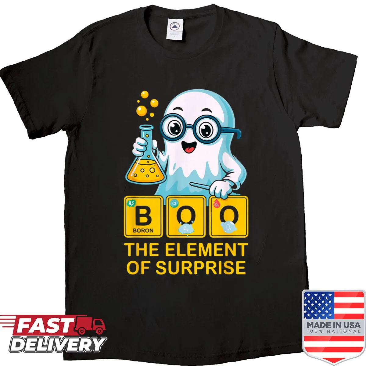 Cute ghost pun chemistry t-shirt design