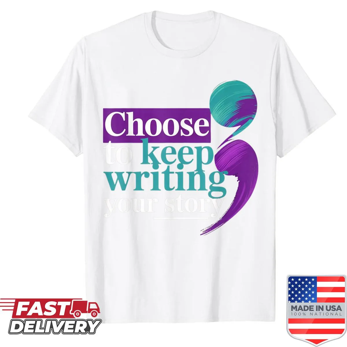 Inspirational typography shirt with motivational message